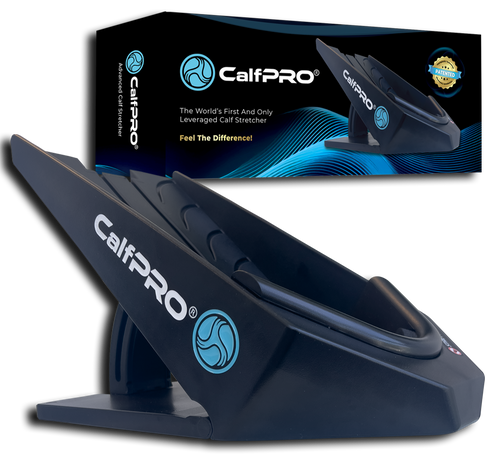 CalfPRO® deep calf stretcher is a portable and collapsible Calf stretcher that locks your heel in place to deeply stretch your calf. Helps fix plantar fasciitis and achilles tendonitis pain. Leveraged Calf Stretcher. CalfPRO is World's deepest Calf Stretching device, for heel pain relief.