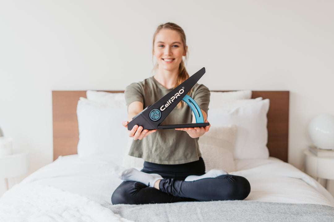 CalfPRO® calf stretcher is a portable and collapsible Calf stretcher that locks your heel in place to deeply stretch your calf. Plantar fasciitis stretches. Helps fix plantar fasciitis and achilles tendonitis pain. Leveraged Calf Stretcher. CalfPRO is World's deepest Calf Stretch.