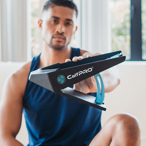 CalfPRO® deep calf stretcher is a portable and collapsible Calf stretcher that locks your heel in place to deeply stretch your calf. Helps fix plantar fasciitis and achilles tendonitis pain. Leveraged Calf Stretcher. CalfPRO is World's deepest Calf Stretching device, for heel pain relief.