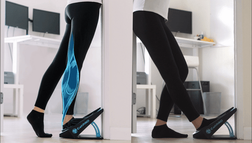 CalfPRO® calf stretcher is a portable and collapsible Calf stretcher that locks your heel in place to deeply stretch your calf. Helps fix plantar fasciitis and achilles tendonitis pain. Leveraged Calf Stretcher. CalfPRO is World's deepest Calf Stretch.