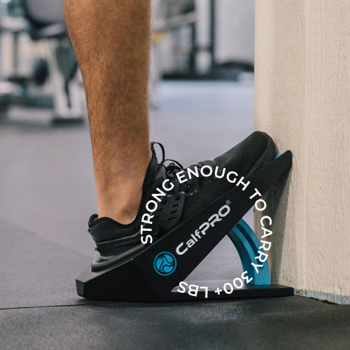 CalfPRO® calf stretcher is a portable and collapsible Calf stretcher that locks your heel in place to deeply stretch your Calf. Plantar fasciitis stretcher. Shin Splints Stretcher. Foot and Ankle mobility stretcher. Helps relieve plantar fasciitis and achilles tendonitis and heel pain. Leveraged Calf Stretcher. CalfPRO is World's deepest Calf Stretch.