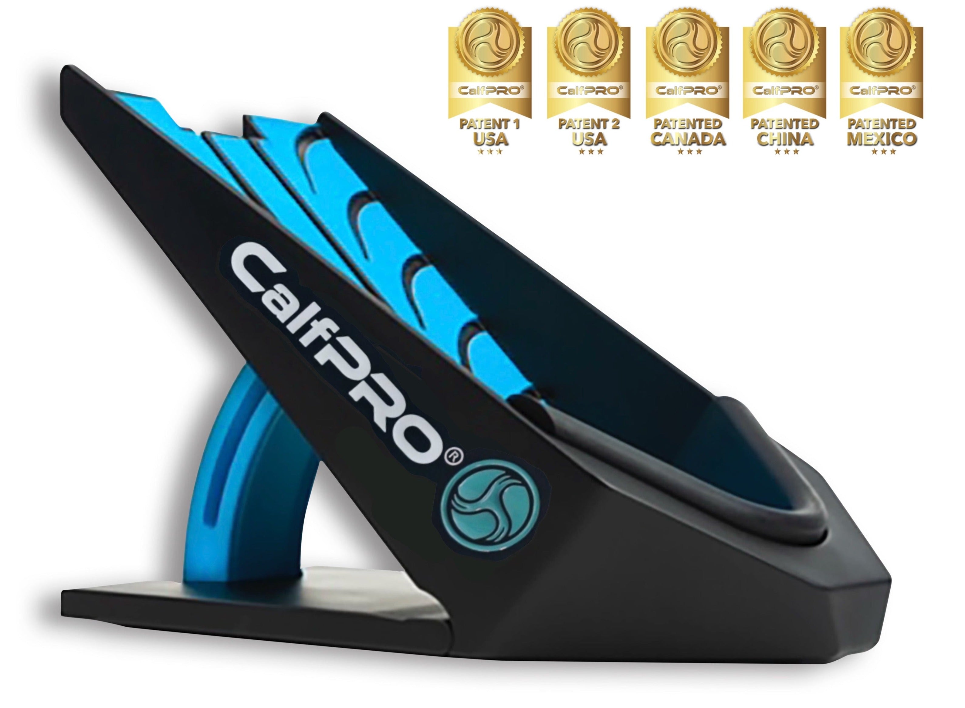 CalfPRO® calf stretcher is a portable and collapsible Calf stretcher that locks your heel in place to deeply stretch your calf. Helps fix plantar fasciitis and achilles tendonitis pain. Leveraged Calf Stretcher. CalfPRO is World's deepest Calf Stretch.